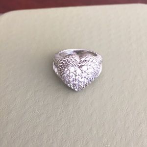 Judith Ripka classic sterling heart ring. Size 5